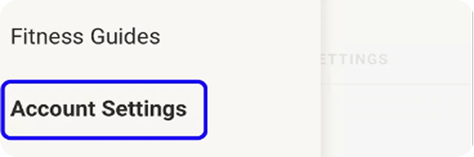 WalkFit web account with the Account Settings tab highlighted
