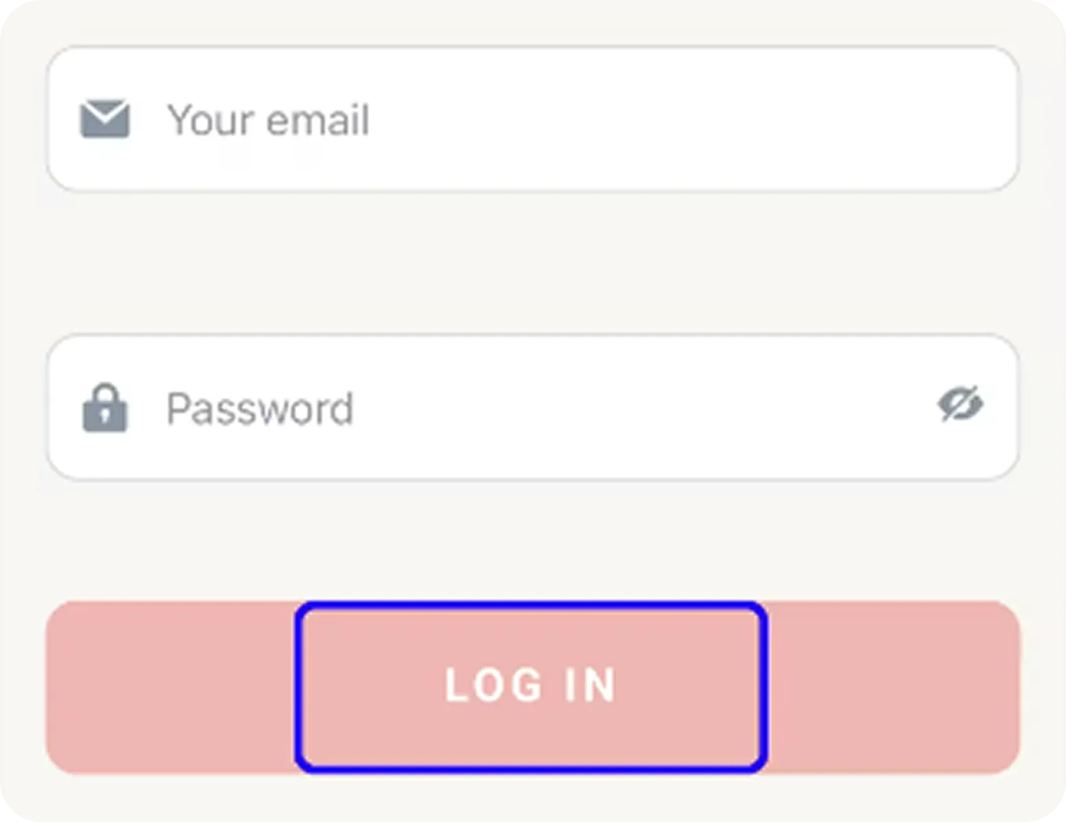 WalkFit web account login screen with email, password, and the Log in button highlighted
